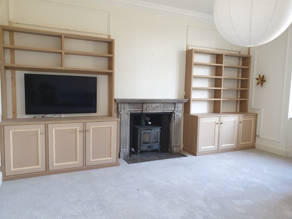 Carpentry for built-in storage units