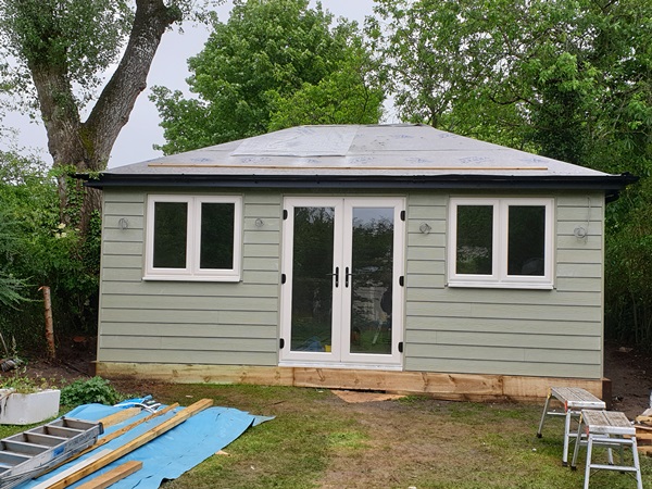 Garden office built with sustainable materials