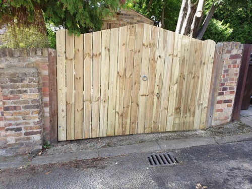 Handmade crafted double wooden gates in Bengeo